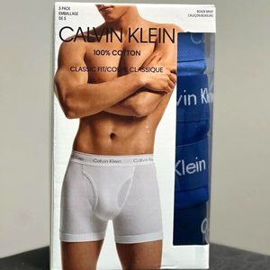 CALVIN KLEIN 100% Cotton CLASSIC FIT 5-pack Boxer Brief MULTI BLUE